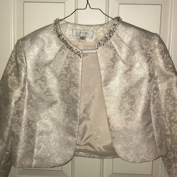 Tahari champagne gold embellished jacket 12 NWT - Picture 12 of 12